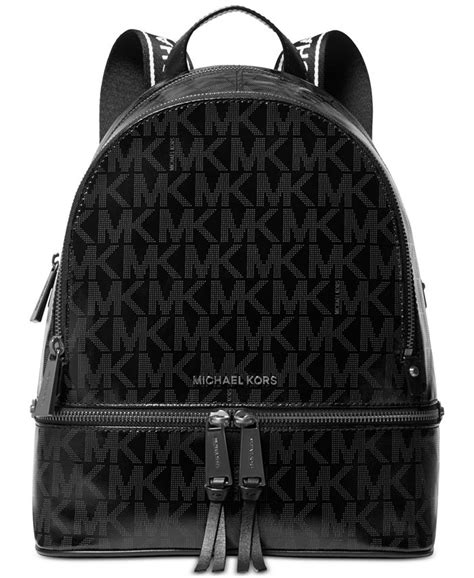 michael michael kors signature rhea glossy backpack